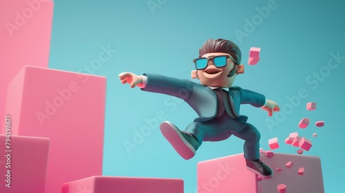 Ambassador depicted in a playful 3D style AI generated illustration