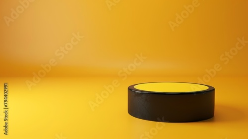 An abstract and cute 3D design of a hockey puck AI generated illustration