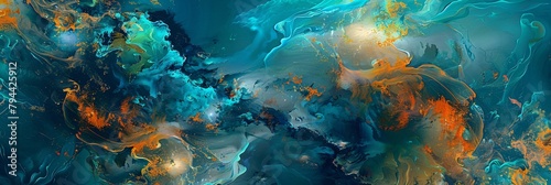 Witness the convergence of abstract art and the natural world in a captivating digital artwork