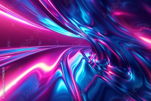 Futuristic abstract wallpaper with neon gradients and pulsating lights, evoking a sense of energy and motion
