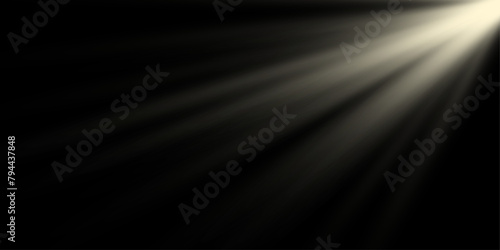 Vector golden sun overlay light effect. Glowing sunrays on black background layer. Stock royalty free vector