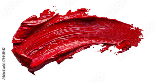 Vibrant red acrylic brush stroke