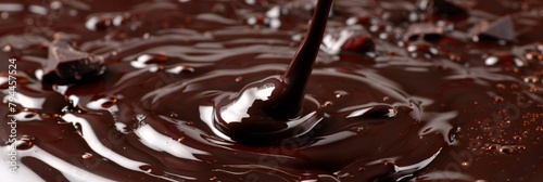 Dive into the velvety richness of liquid chocolate, its deep hue inviting you to savor the essence of pure decadence
