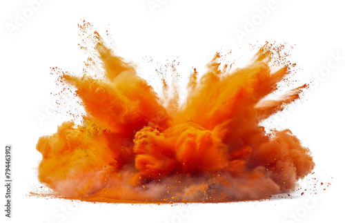 Explosive orange powder burst