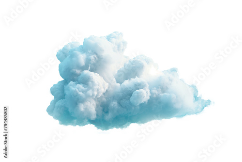 Fluffy cumulus cloud on transparent background
