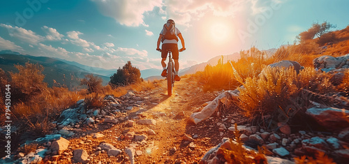 Sunset Ride on a Mountain Biking Trail