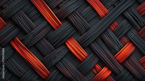 athletic shoe material pattern background, black and red-orange gradient color scheme, cross thatch patterns, sleek and future-forward