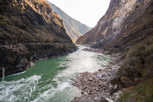 The landscape of Tiger Leaping Gorge in Yunnan province of China.