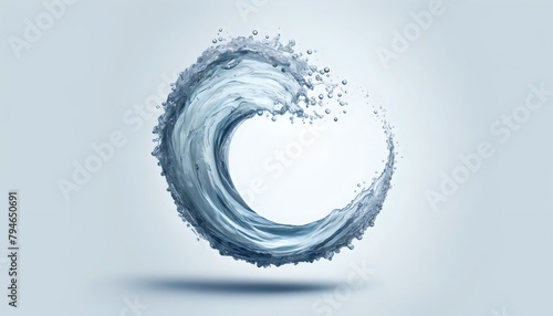 a powerful water swirl, forming a circle with dynamic splashes, evoking the strength and fluidity of water in motion