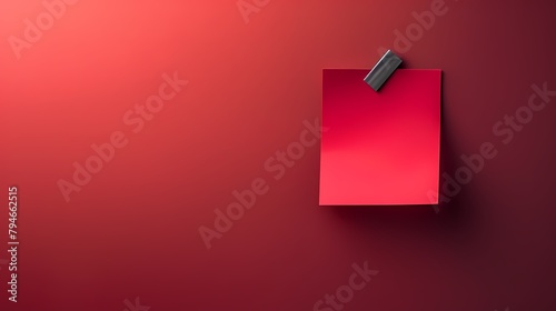 **blank red note on solid background