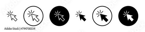 Cursor vector icon set. mouse click arrow line icon. computer pointer sign suitable for apps and websites UI designs.