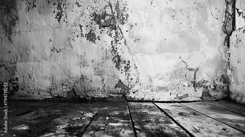 black and white tintype of a white wall, close up of wall without floor 