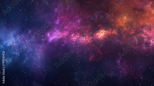 A vibrant galaxy background with colorful nebulae and twinkling stars, showcasing the beauty of outer space