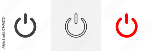 Device Power Management Icons with On and Off Symbols