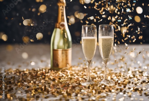 'atmosphere shower perfect champagne birthday Celebrate bottle confetti creating joyful life's milestones festive any alcohol celebration party wine concept wedding c'