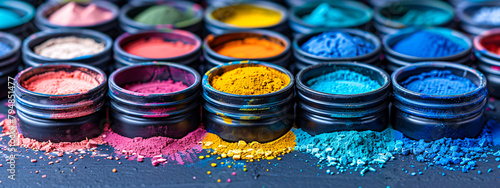 Colorful Powder Pigments, Traditional Holi Festival Colors, Indian Cultural Background