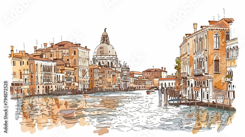 Old venetian architecture on Grand Canal in Venice