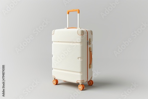 Blank trolley luggage bag sleeve protector cover for branding mockup, 3D illustration, 3D rendering.