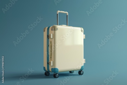 Blank trolley luggage bag sleeve protector cover for branding mockup, 3D illustration, 3D rendering.