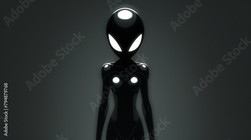  A woman in a black dress with glowing eyes (Repeat for a black body if necessary, but since no second black body is mentioned, assuming it's the