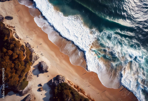 'beautiful advertising Top copy space Perfect website drone flying ocean aerial seashore view travel photo background text photo message Wonderful Horizontal seascape color Background Water Beach'