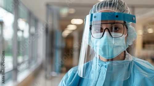 Healthcare worker wearing protective gear