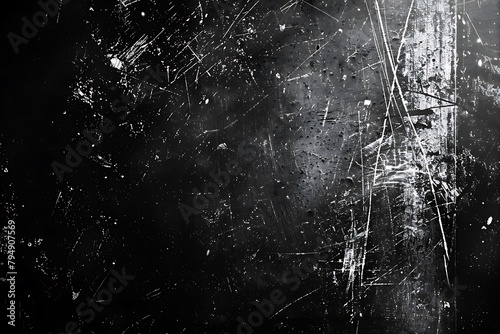 Black grunge abstract background. Dust and scratches design. 