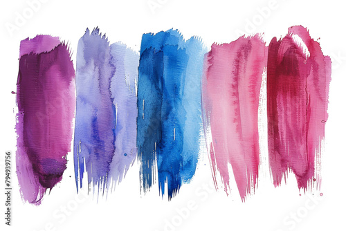 Colorful smeared acrylic paint isolated on transparent background