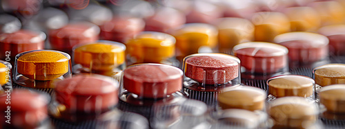 A colorful assortment of pills and capsules, highlighting healthcare and medicine