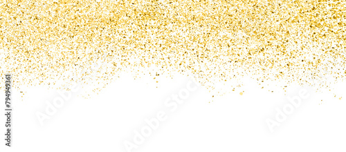 Sparkling falling golden shiny dust confetti particle glitter on transparent background. Ideal for Party, Merry Christmas, Happy New year decoration. Birthday, celebration, element for event card