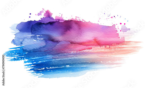 Colorful smeared acrylic paint isolated on transparent background