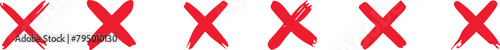 Red cross x vector icon. no wrong symbol. delete or false, vote sign. Reject cancel graphic design element set