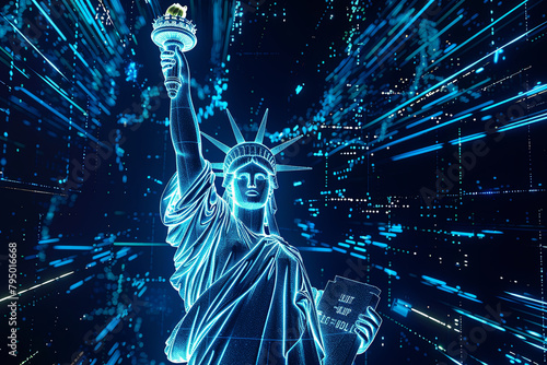 statue of liberty 3D Hologram