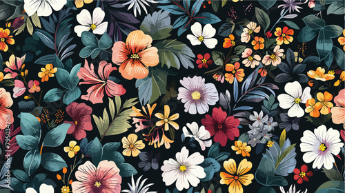 Floral pattern with flowers. Botanical Motifs scatter
