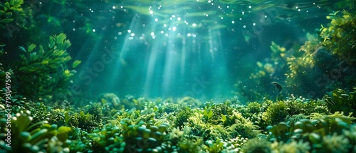 Underwater Forests: Kelp and Seagrass as Natural Carbon Sinks. Concept Ocean Conservation, Marine Biology, Seagrass Ecosystems, Carbon Sequestration, Underwater Habitats