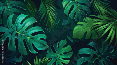 Summer tropical leaves exotical plants palm jungle le