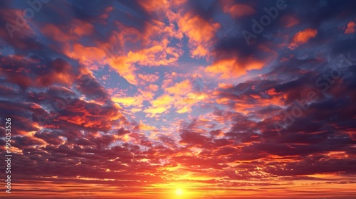 Breathtaking Sunset Panorama Vibrant Hues Paint the Horizon with Captivating Beauty