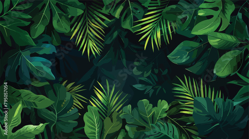 Tropical backdrop or background with frame or border