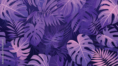 Trend summer seamless pattern with tropical plants on