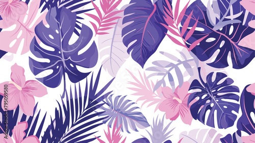Trend summer seamless pattern with tropical violet pi