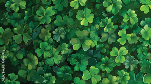 Vector pattern with green clover leaves