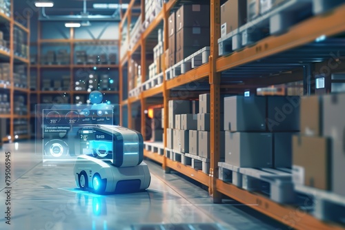 Autonomous robot navigating in a modern warehouse