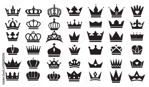 A large collection of high-quality crowns. A set of crown badges