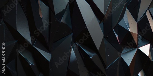 Black faceted pattern with geometric shapes and bold lines