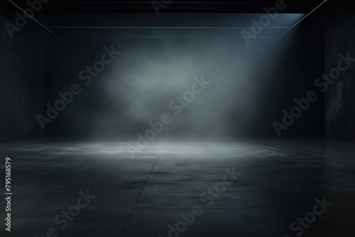 Texture dark concentrate floor with mist or fog architecture illuminated backgrounds