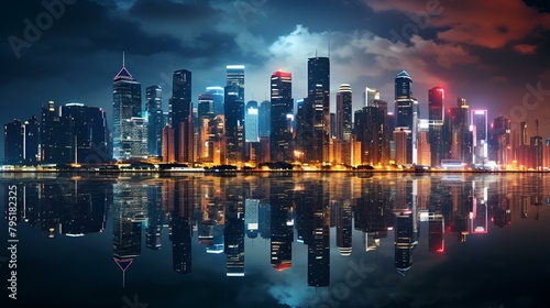 city skyline at night By Amena