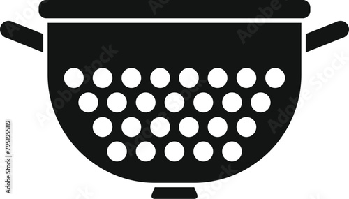 Colander filter icon simple vector. Sifting water container. Wash process