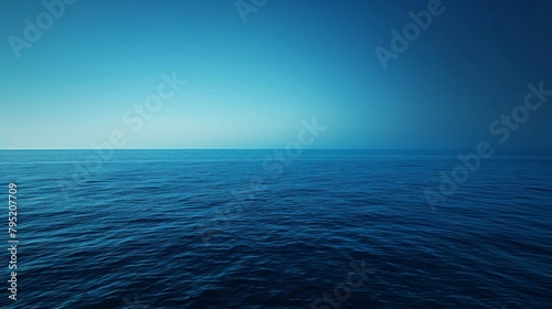 The clear blue ocean stretches infinitely under a bright sky, symbolizing freedom and the vastness of nature.