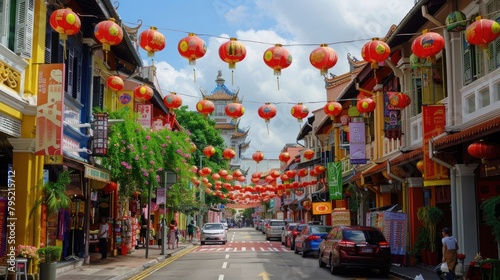 A vibrant Chinatown district with ornate pagodas and bustling markets, its colorful streets and exotic flavors offering a tantalizing glimpse into a rich and diverse culture.