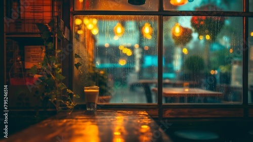 Nostalgic scenes of sitting by a window on a rainy day in a retro-style cafes may come to mind